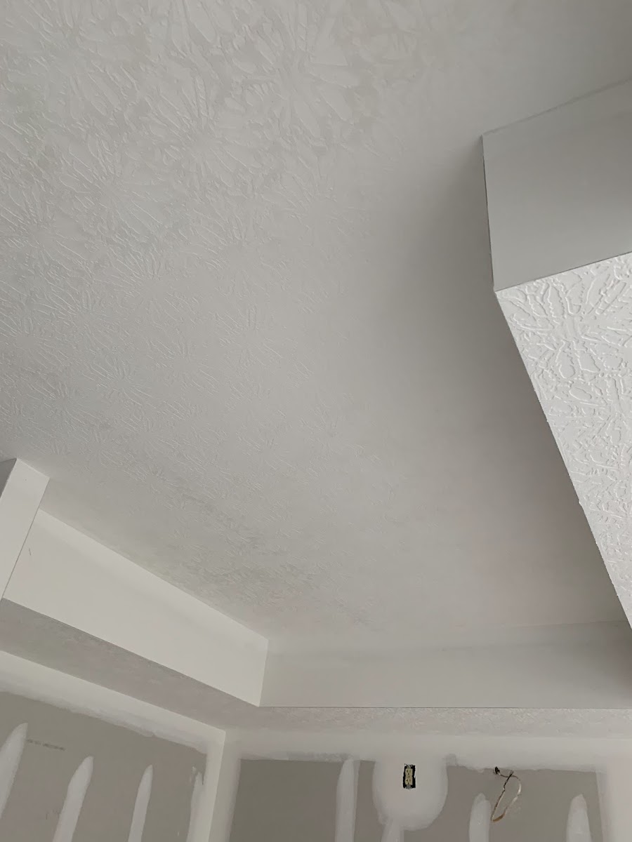 Close-up of matched wall texture and a clean corner
